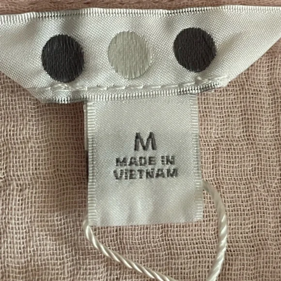 Three Dots Pink Gauze Shirt Dress | Size M | NWT 100% Cotton boho - Picture 4 of 8